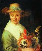 Jacob Gerritsz Cuyp A Girl with a Rooster Spain oil painting artist
